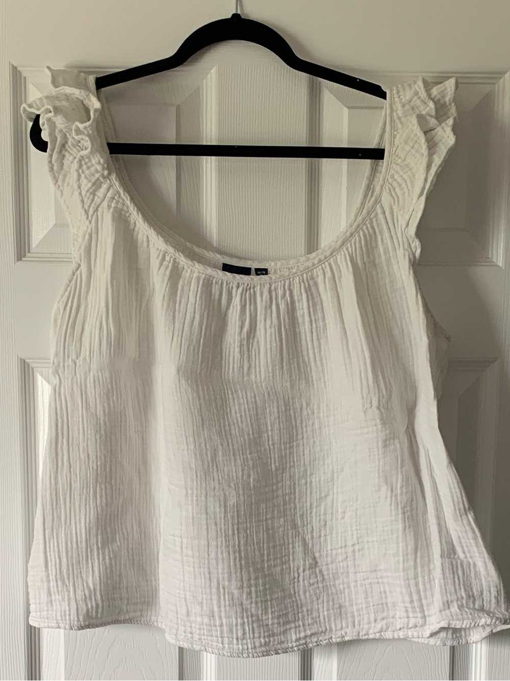 GAP White Ruffle Strap Cotton Camisole